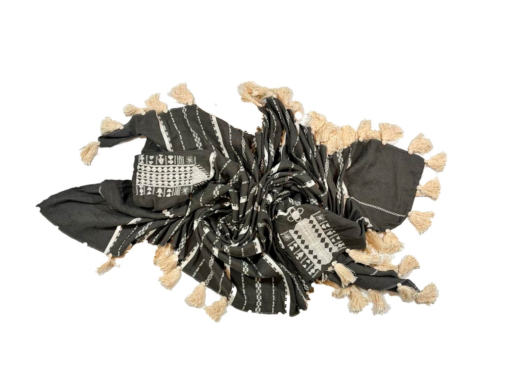 [00000889] Throw Kirdasah - double with embroidery