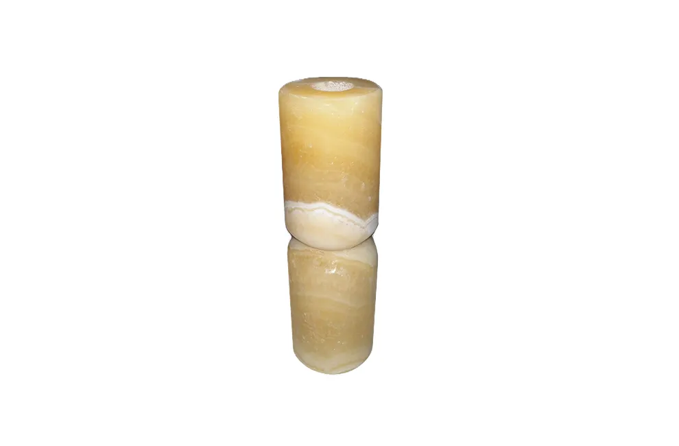 Mezan Candlestick  - Silk Alabaster