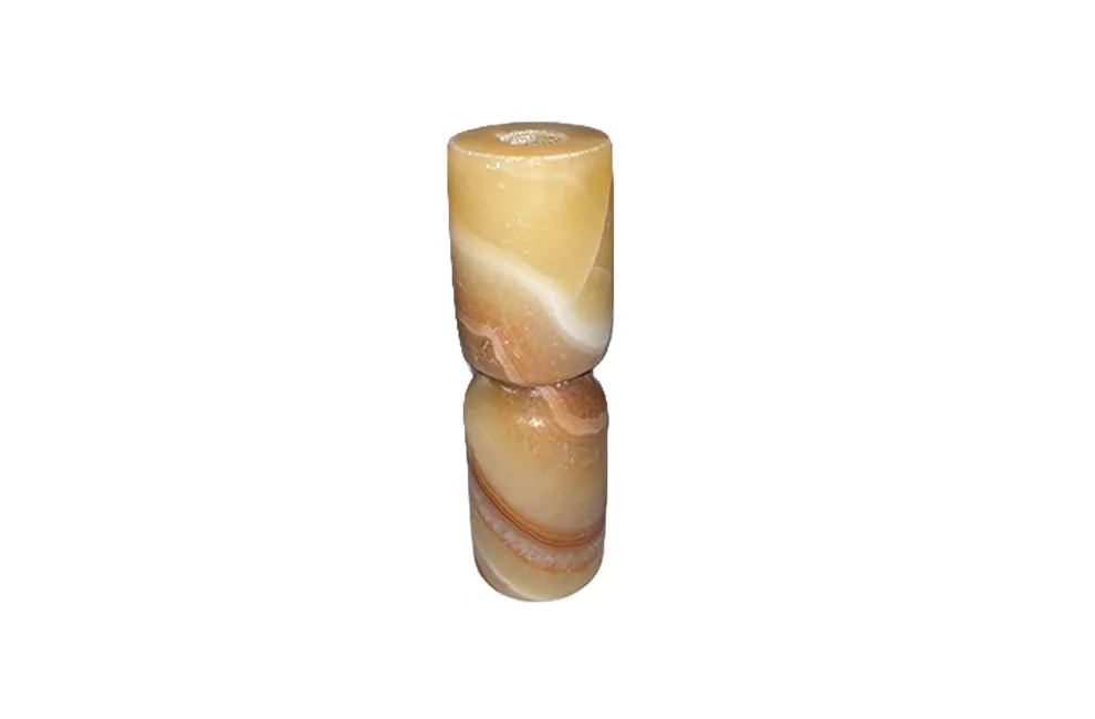 Mezan Candlestick  - Red Alabaster