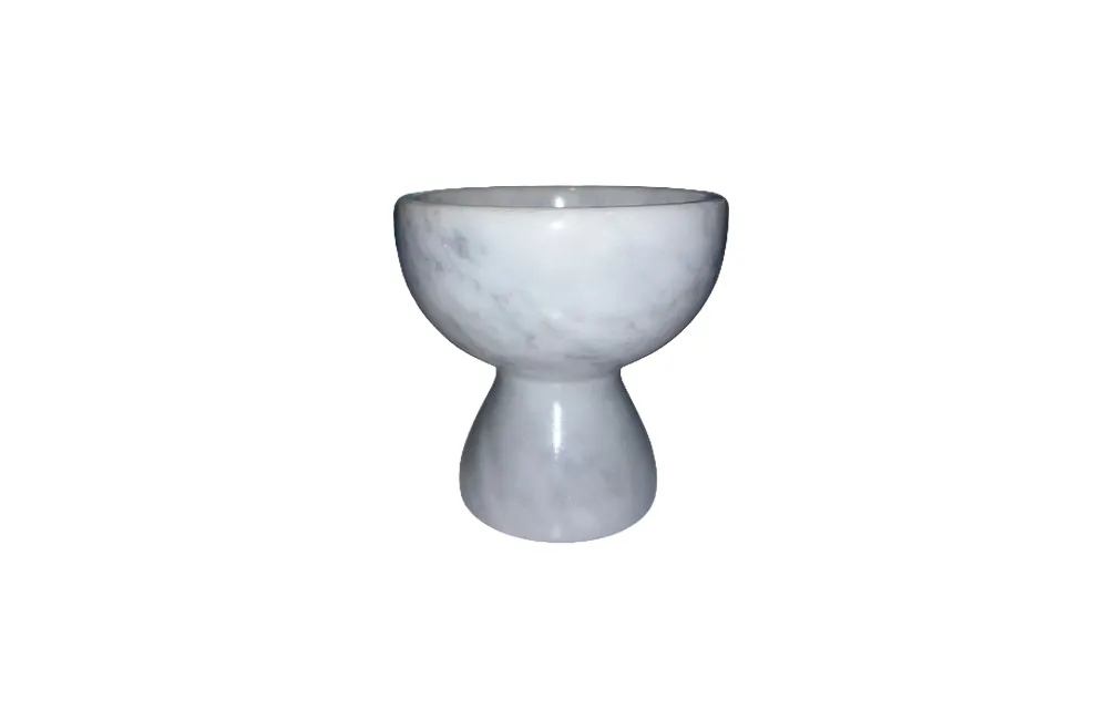 Cup Lotus - White marble - M